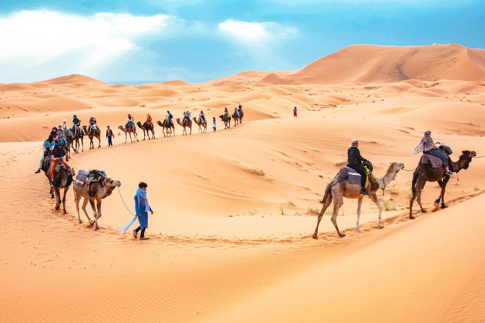 Camel ride in the Sahara Desert