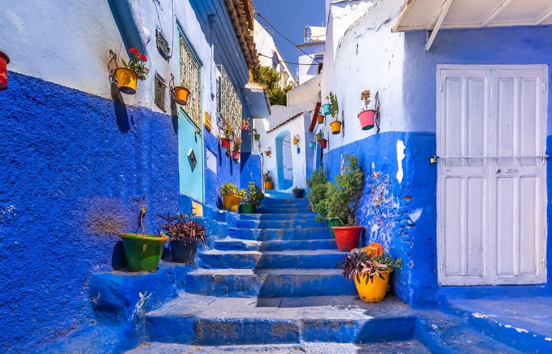 Blue streets of Chefchaouen Morocco