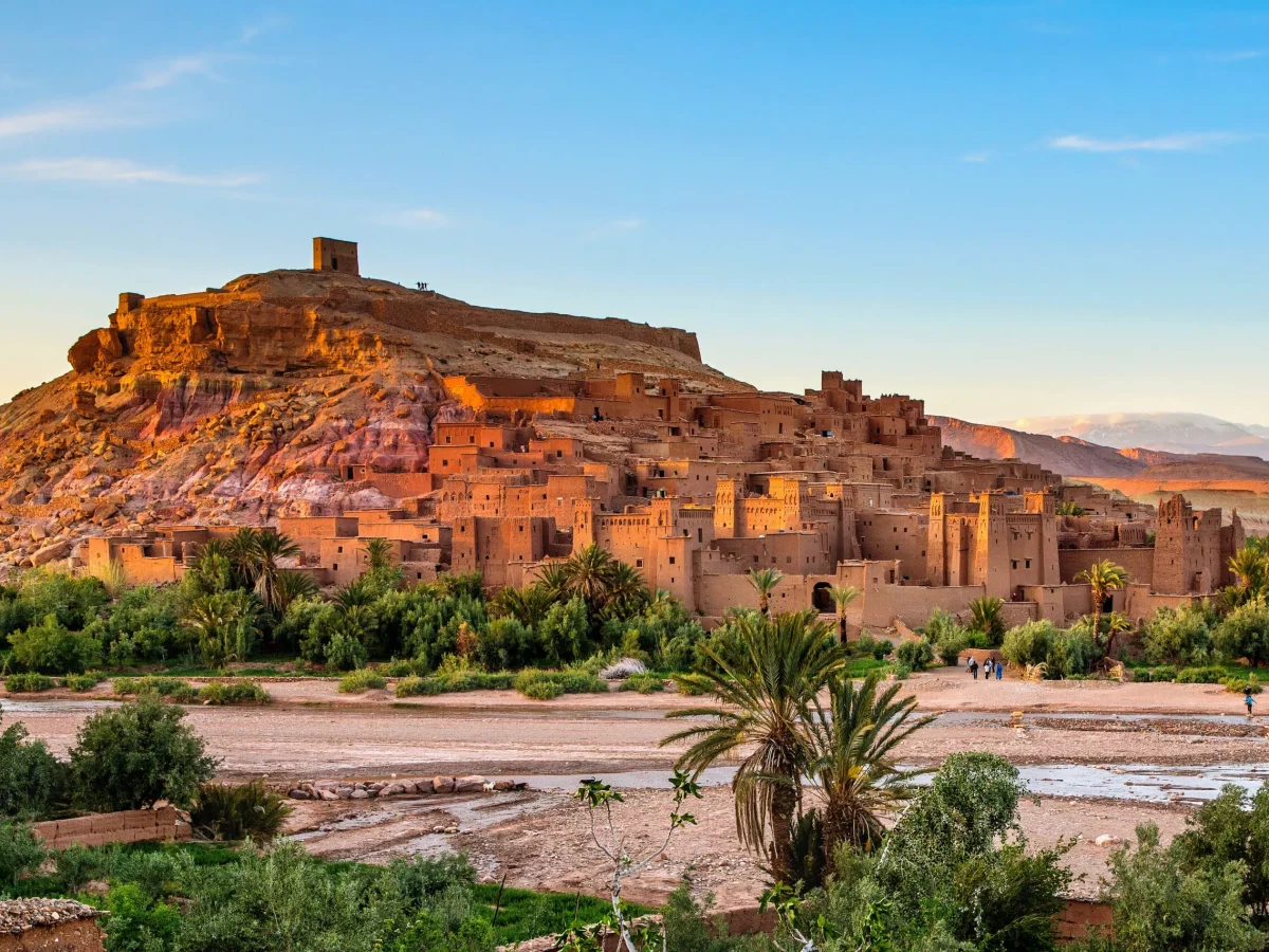 Ait Ben Haddou Kasbah near Ouarzazate Morocco at Sunset