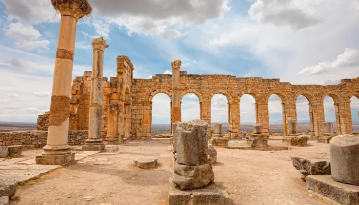 The impressive Roman ruins of Volubilis near Meknes